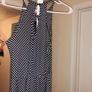 Black and white stripe maxi dress